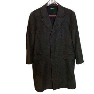 🌟Mens Vintage Benetton Wool Coat 3/4 Length Dress Coat